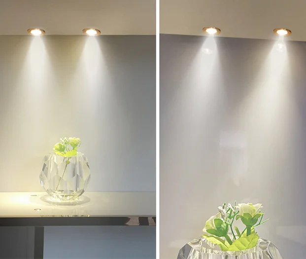 Регулируемый встраиваемый потолочный мини светильник 1 Вт 3 в комплекте для шкафа