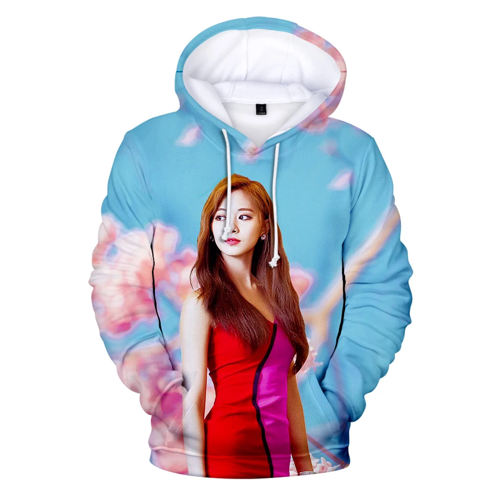 

Rholycrown Sweatshirt TWICE Hooded Print Men Women Hoodies Kpop TWICE Sweatshirt Harajuku Character Idol 3D Girl's Coats