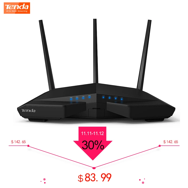 Tenda AC18 Беспроводной Wi-Fi маршрутизатор, AC1900Mbps wifi повторитель двухдиапазонный 2,4 ГГц/5 ГГц с USB3.0 802.11ac дистанционное управление приложение L2TP PPTP