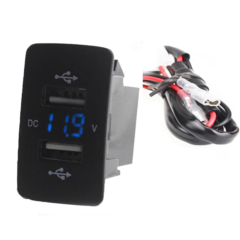 12V 24V Dual USB Car Charger Port Auto Adapter LED Voltmeter Socket For Honda CIVIC CROSSTOUR CRV ODYSSEY