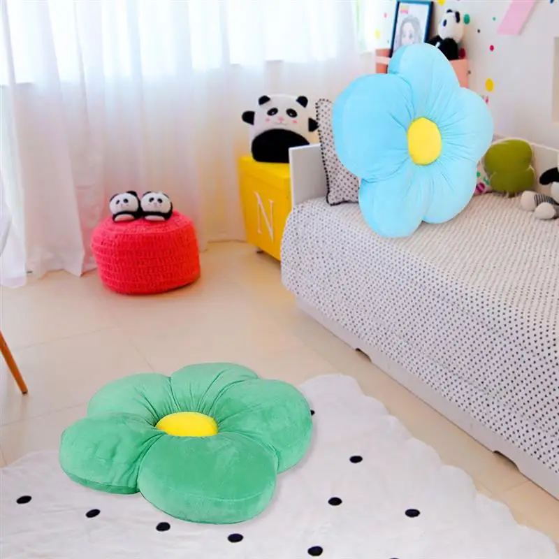 

50cm Flower-Shaped Plush Cushion Thick Plush Pillow Japan Green Flower Plush Toy Indoor And Outdoor Decoration Valentine'S Day