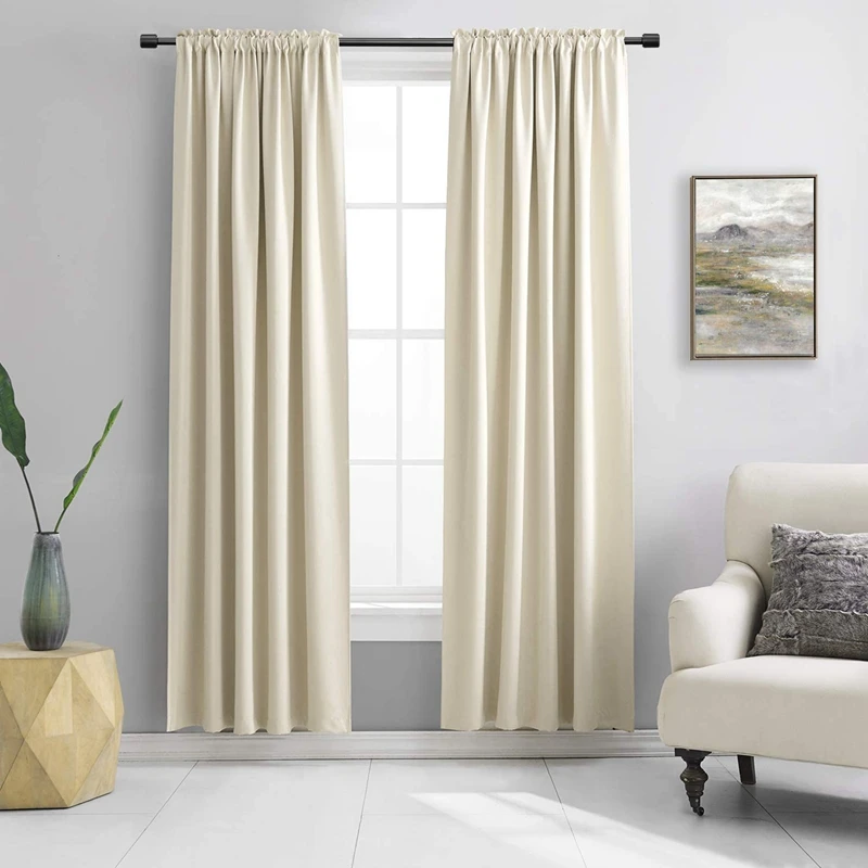 

Solid Color Blackout Curtains in the Living Room Bedroom Modern Window Curtains For Kitchen Thick Finished Curtain Drapes