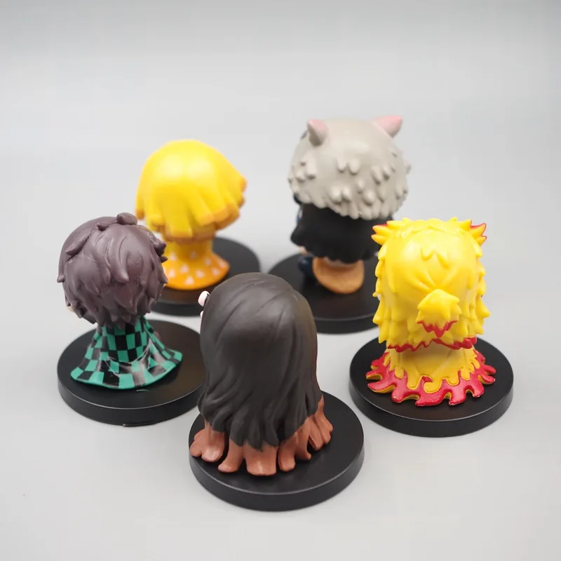 

5pcs/set Demon Slayer Posture Ghost Killing Blades Your Bean Charcoal Hand-made Egg Turning Doll Accessories Child Gift
