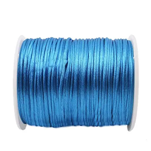 Blue Rope 1 шт. атласная шелковая веревка, нейлоновый шнур, цветной 1 мм, 80 м, детский прорезыватель, аксессуары для прорезывания зубов, ожерелье, трещотка, шнур, инструмент «сделай сам» - Цвет: Blue Rope