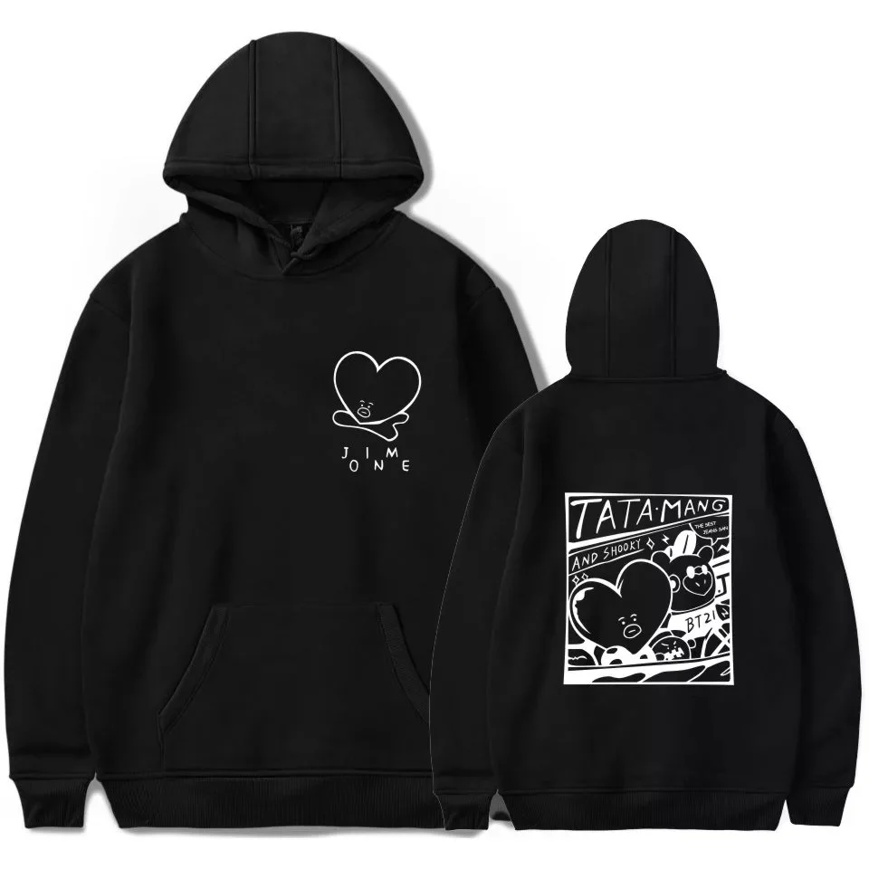 Bangtan Boys V TATA MANG Hoodies Men/Women Hip hop Long Sleeve Hoodie Sweatshirt Harajuku Streetwear Jacket Clothes | Мужская одежда