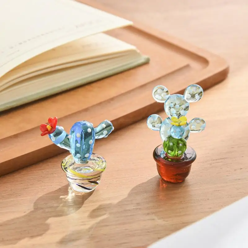 

Handmade Cactus Glass Ornaments Cute Miniature Plant Murano Glass Small Ornaments Craft Decorations Home Patio Decorate Supplies