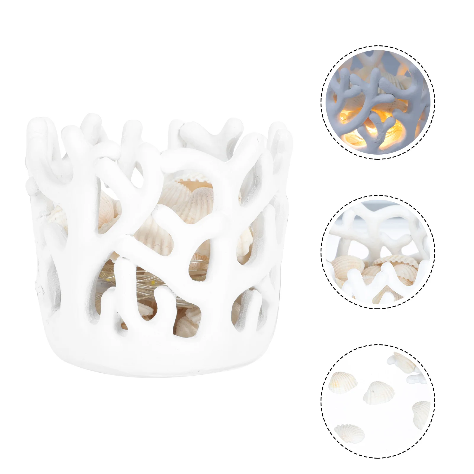 

1Pc Decorative Mediterranean Simulation Resin Coral Ornaments with LED Lights