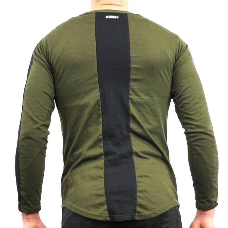 Длинные рукава футболкой с коротким рукавом футболка для мужчин Фитнес рубашка