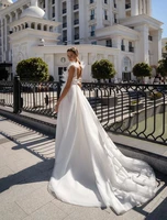 fluff v neck straight evening dress with sweep train girls wedding dress suknia %c5%9blubna robe soiree ivory long