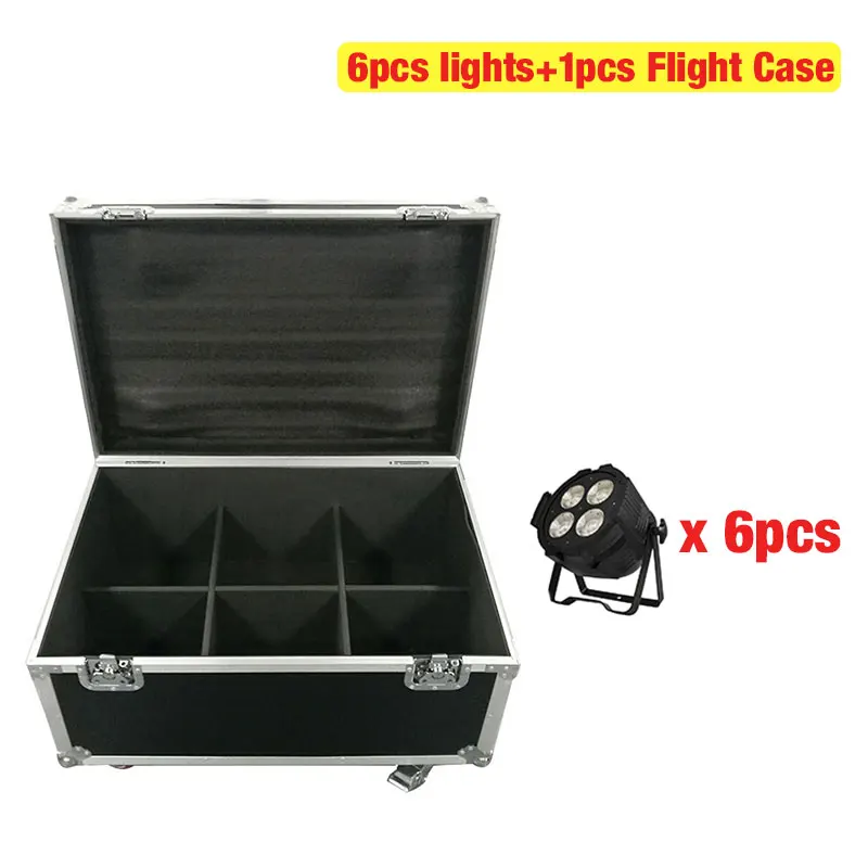 FlightCase with6pcs Кейс с 2/4/6/8 светодиодов 4x50 Вт COB Стандартный теплый белый светильник высокой мощности алюминиевые светильники DMX512 Ступенчатый контроль оборудования - Цвет: FlightCase with6pcs
