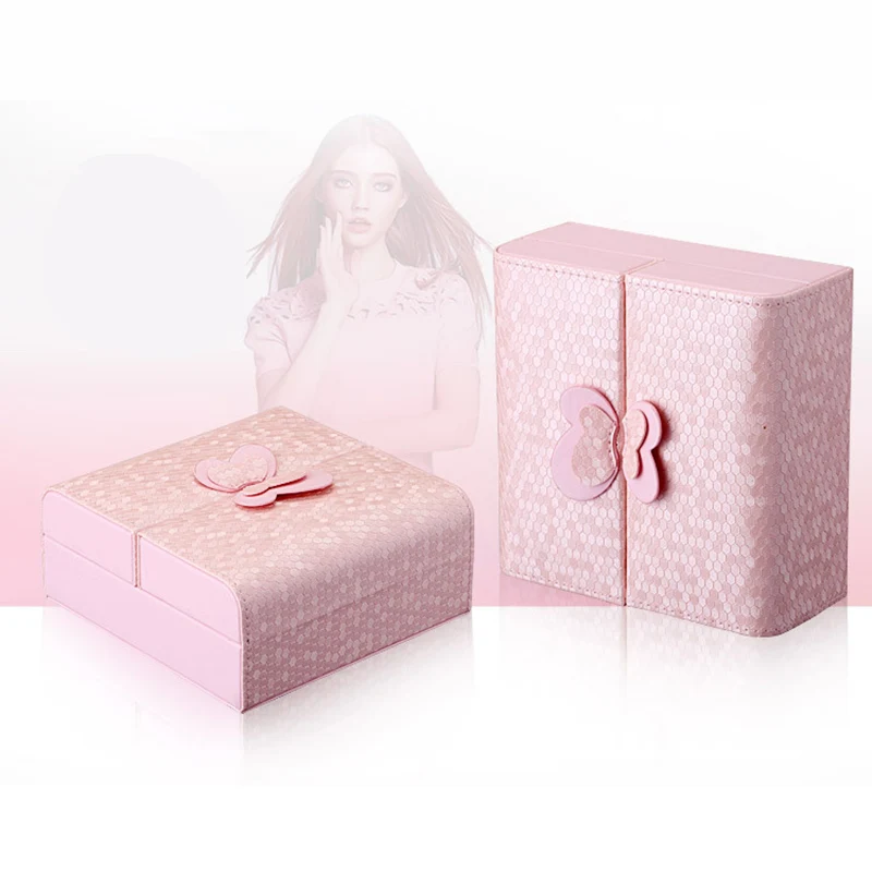 Кожаный Органайзер для ювелирных изделий с бабочкой мини чехол хранения