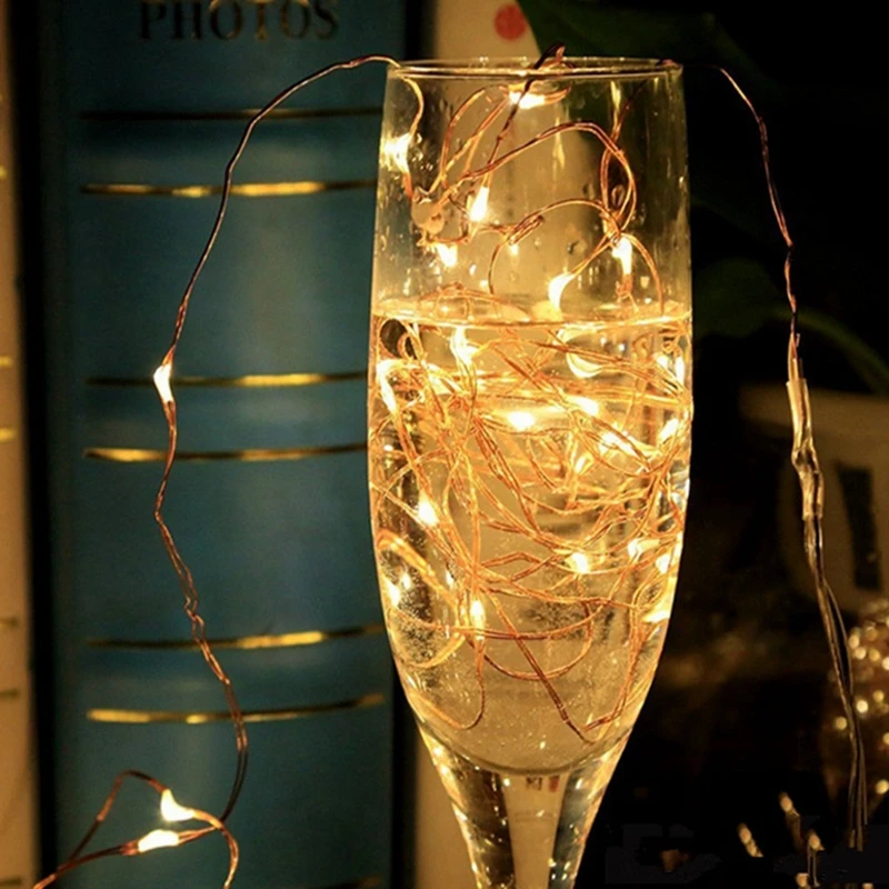 20 м 200LED Серебряная/медная проволока светодиодная Звездная гирлянда