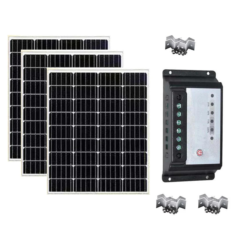

Solar Panel Kit Complete 100w 200w 300w Solar Charge Controller 12v/24v 20A PWM Pv Cable Bracket Caravan Camping Car Phone RV