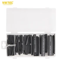 vtn1023 127pc heat shrink tubing assortment black 7 size industrial shrink tubes 2mm 13mm