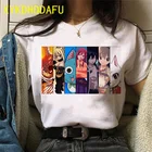 Футболка женская с принтом Сказочный хвост, милый топ с японским аниме, серая уличная одежда в стиле Харадзюку, с графическим рисунком