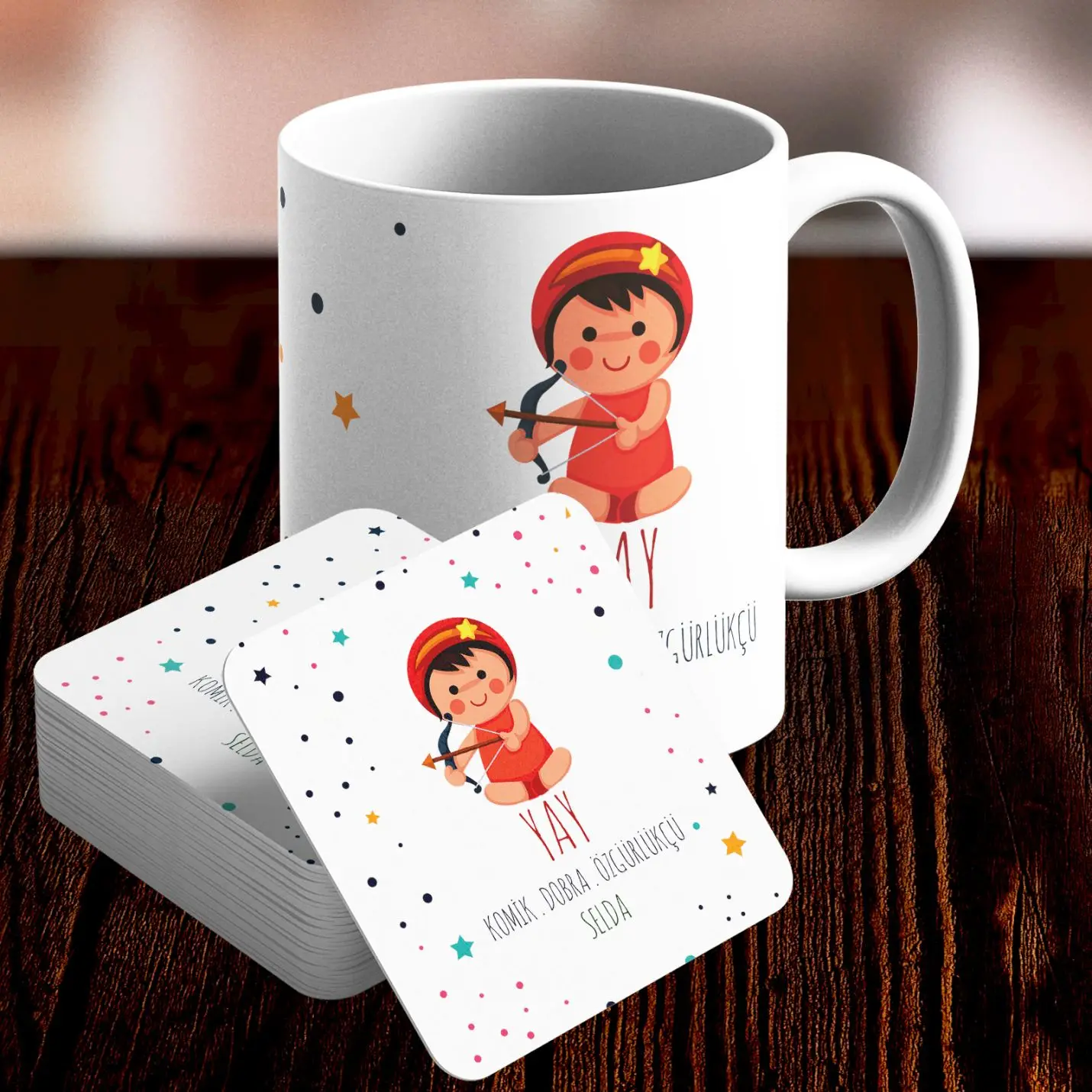 

Personalized Zodiac Themed Mug and Underlay Set-Bow