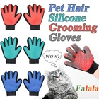 Перчатки для груминга домашних животных, силиконовый инструмент для массажа и мытья шерсти собак и кошек, мягкая щетка, удобные перчатки с расческой для щенков