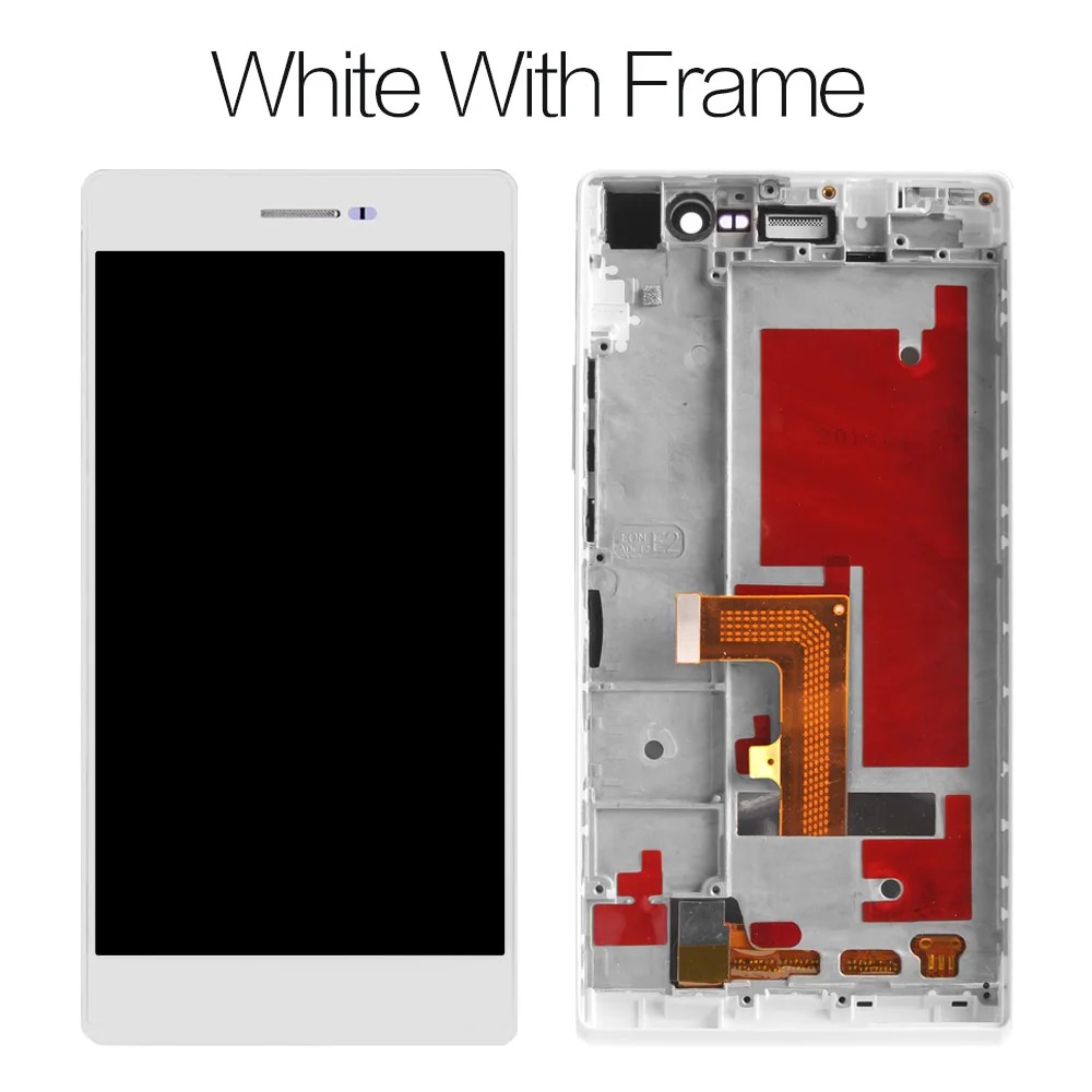 white with frame SRJTEK " для huawei Ascend P7 София P7-L00 P7-L05 P7-L10 ЖК-дисплей Дисплей+ дигитайзер Сенсорный экран Стекло в сборе - Цвет: white with frame