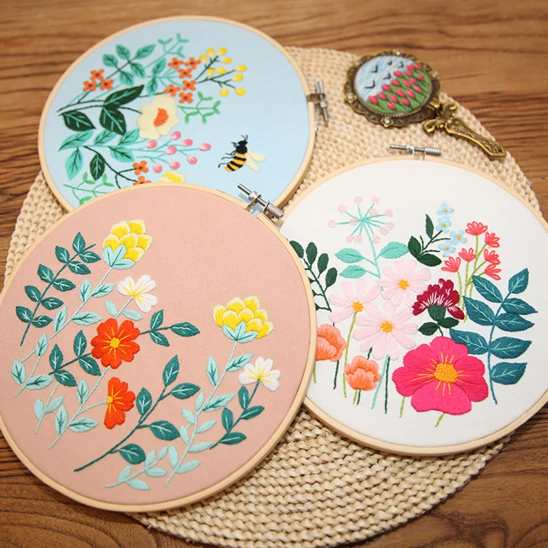 

DIY Art Embroidery Kit for Beginner with Hoop Needlework Cross Stitch Set Handwork Sewing Painting Handmade Craft Dropshipping