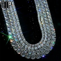 hip hop 1 row 4 prong tennis chain aaa cz stone 3456mm bling iced out gold silver color cubic zircon necklace for men jewelry