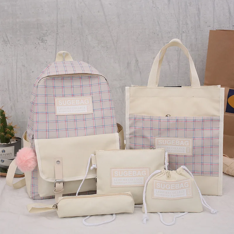

4 Set School Bags for Teenage Girls Kids Children Student Backpack Travel Teen Shoulder Bag Child Schoolbag New Women backpack