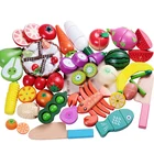 Деревянная игрушка 1 шт., магнитная резка фруктов, овощей, еды, имитация ролевых игр, кухонная модель, развивающие игрушки для детей