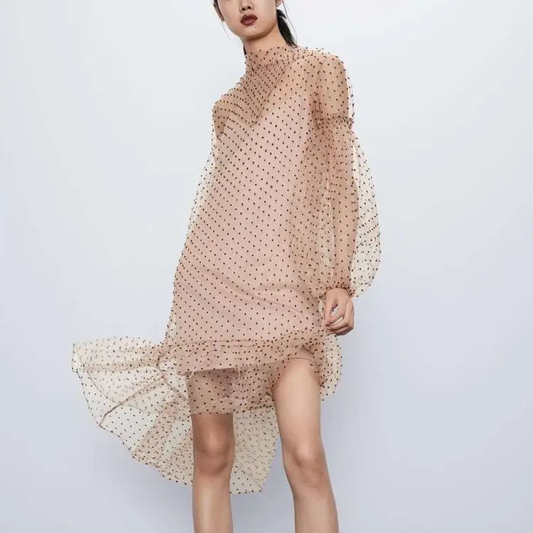 Платье из тюля в горошек для женщин летнее пляжное праздничное винтажное платье