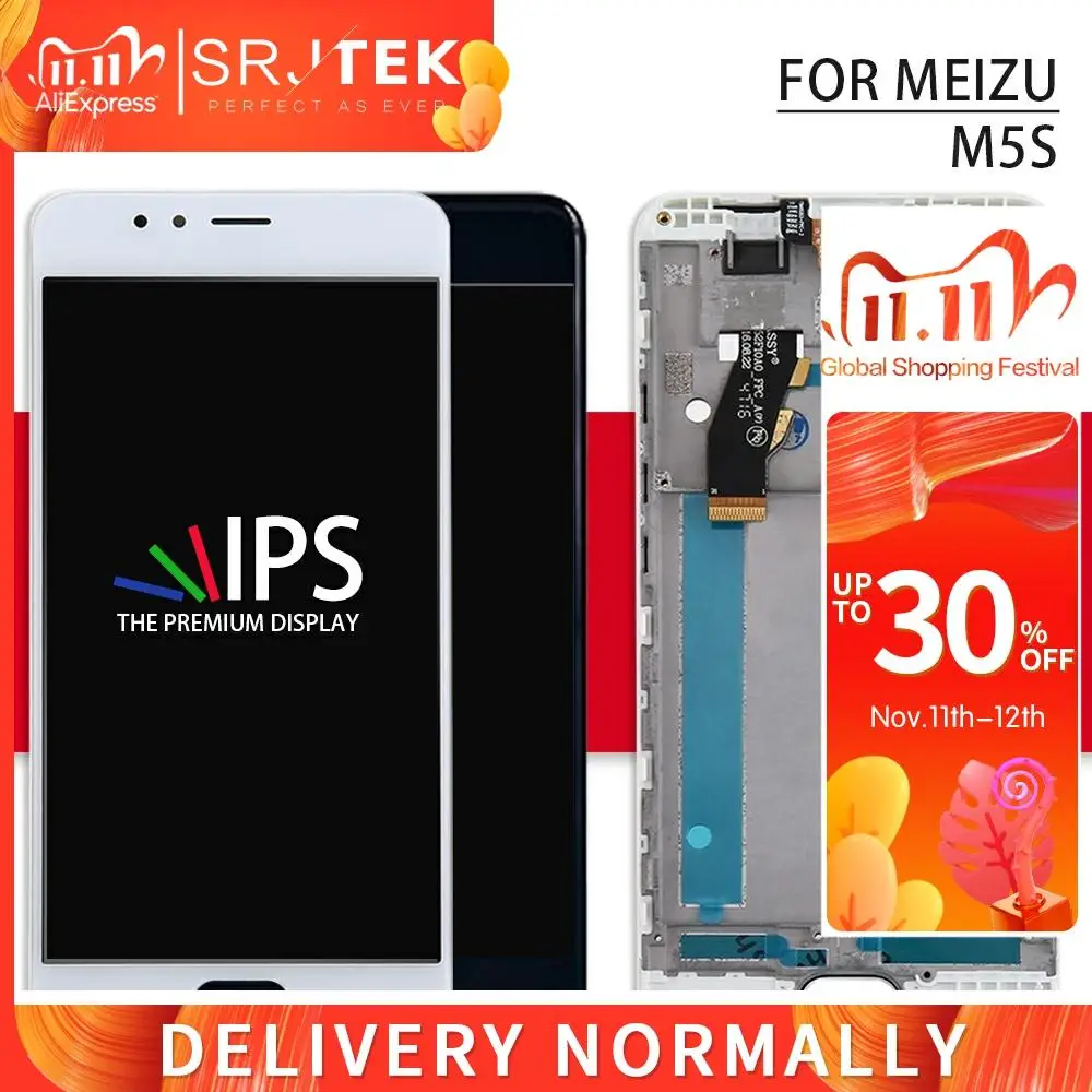 ЖК дисплей Srjtek для Meizu M5S панель сенсорный экран дигитайзер сенсорное стекло