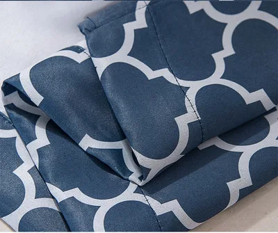 

Luxury Geometric Pattern Curtains for Bedroom Living Room Elegant Window Treatments Jacquard Blue Blackout Curtain