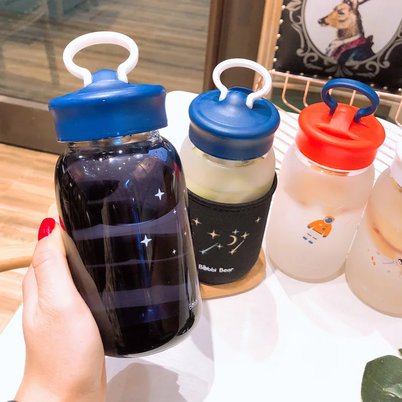 Стеклянная креативная индивидуальная стеклянная портативная бутылка для воды