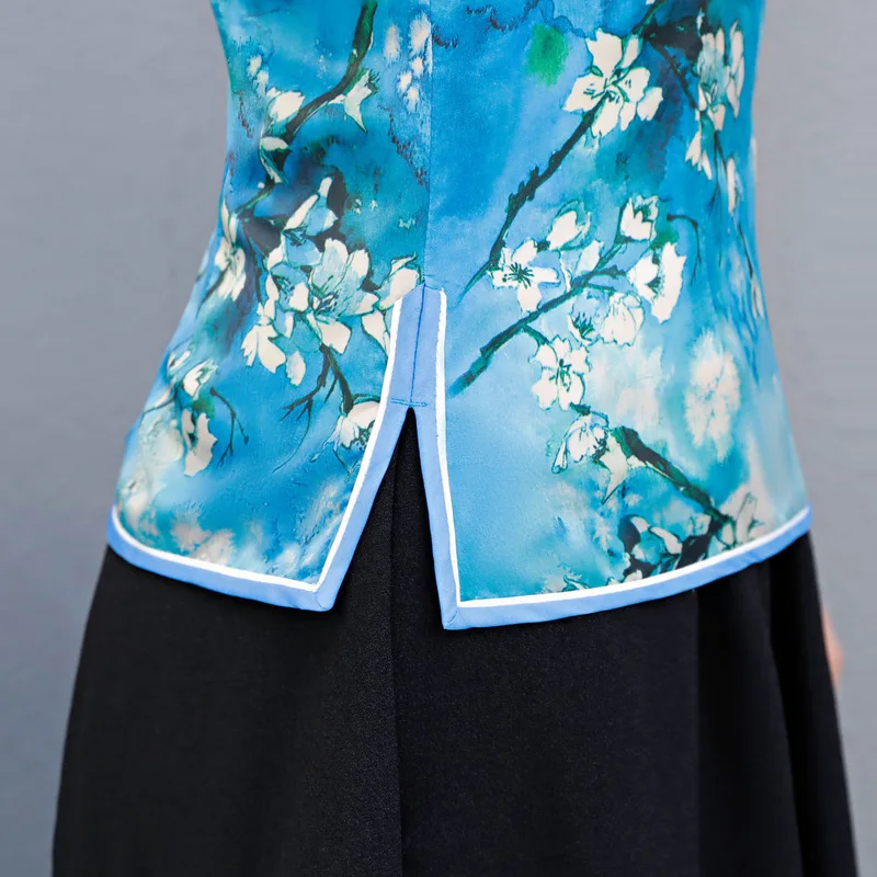 Элегантная женская праздничная одежда с цветочным принтом Классическая рубашка