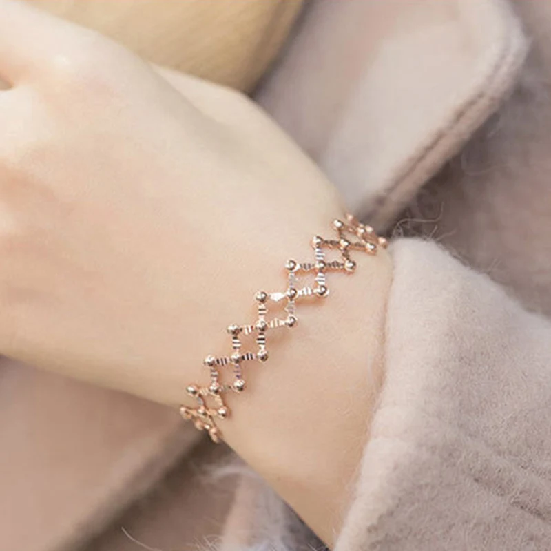 

S925 Silver Ring Bracelet 2-in-1 Transformable Ring Bracelet Telescopic Ring for Women H9