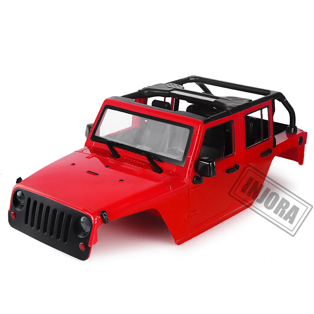 Unassembled Red INJORA комплект в разобранном виде 313 мм Колесная база, откидной открытый корпус автомобиля для 1/10 RC Гусеничный осевой SCX10 90046 Jeep Wrangler - Цвет: Unassembled Red