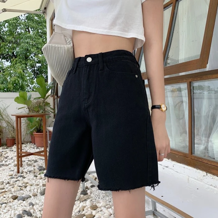 

New Summer Casual Women Shorts Vintage High Waist Embroidery Butterfly Denim Shorts Female Shorts Straight Jeans
