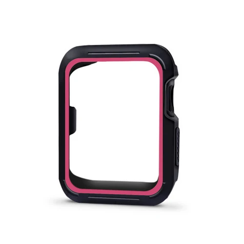 black pink Экран защитный чехол для Apple Watch группа 4/3/2/1 iwatch 42 мм 38 мм 4 мм 40 мм противоударный Shell протектор Аксессуары - Цвет: black pink