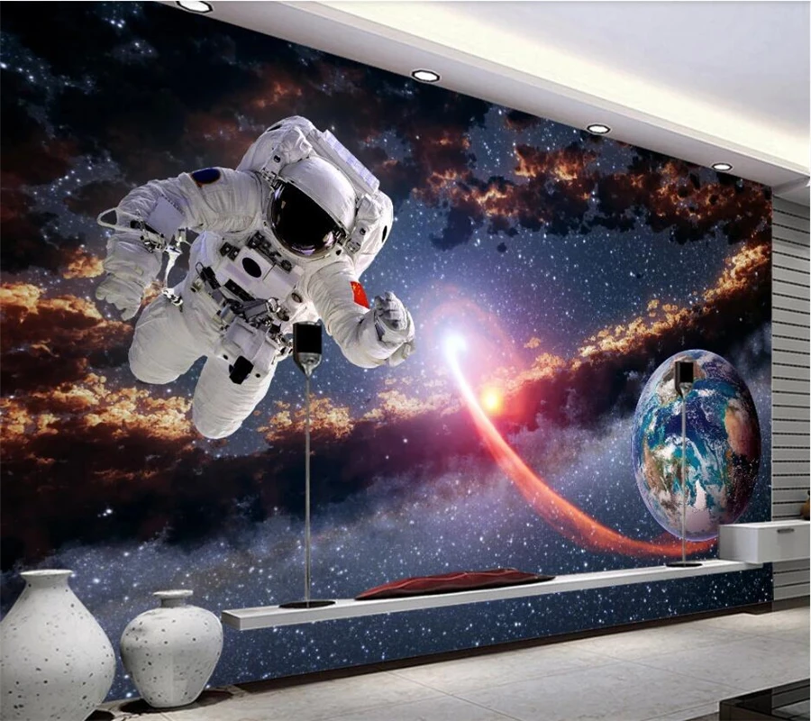 Wellyu индивидуальный Большой Настенный художник 3D стерео астронавт земля планета