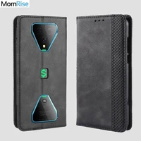luxury retro slim magnetic leather flip cover for xiaomi mi black shark 3 pro case book wallet card stand soft cover phone bags