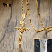 vnox mens assorted catholic cross pendant necklaces stainless steel christ prayer collar jewelrywith 24 chain