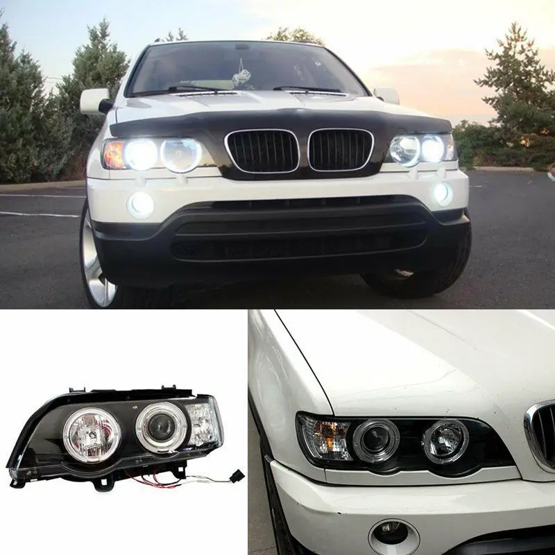 Для BMW X5 1998 2003 светодиодный DRL двойной ксеноновый проектор композитная фара в
