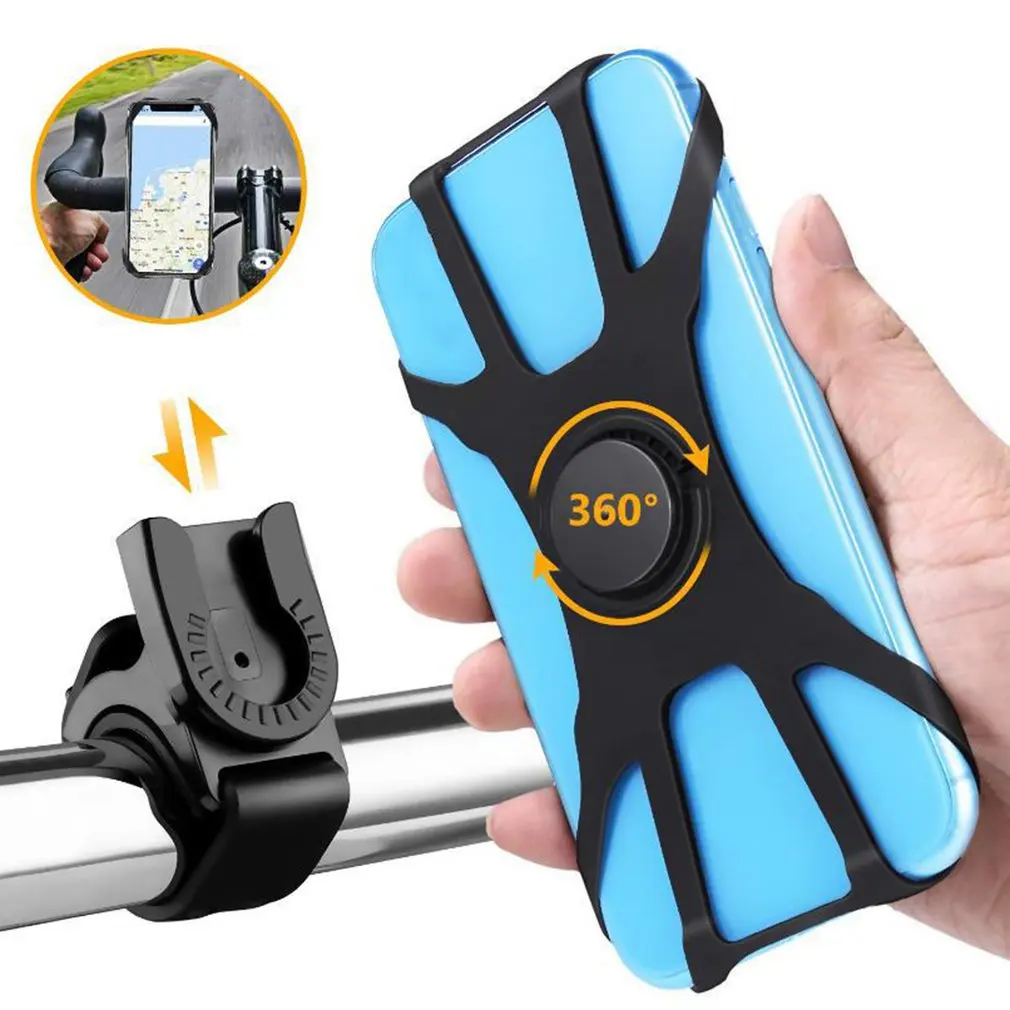 

360 Degrees Removable Bicycle Phone Holder For IPhone Black Universal Motorcycle Mobile Phone Rack Bike Handlebar Stand Brackets