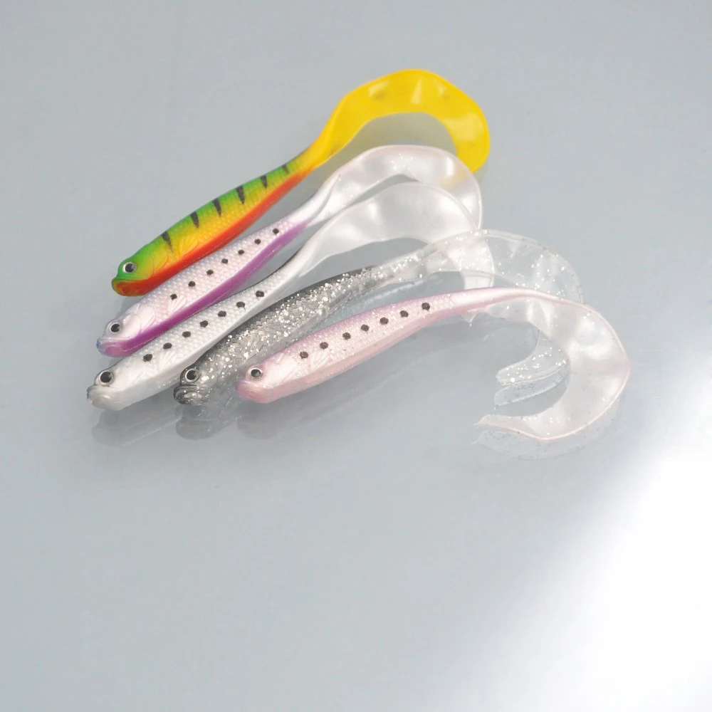 5pcs/10pcs Worm Soft Bait 11.5cm/6.2g Jig head Silicone Spinning Fishing Lure Saltwater Freshwater Sea Bass Artificial Tackle