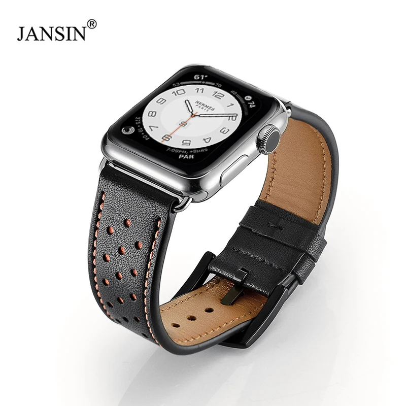 Сменный кожаный ремешок для наручных часов Apple Watch версии 44 мм 40 42 38 спортивный