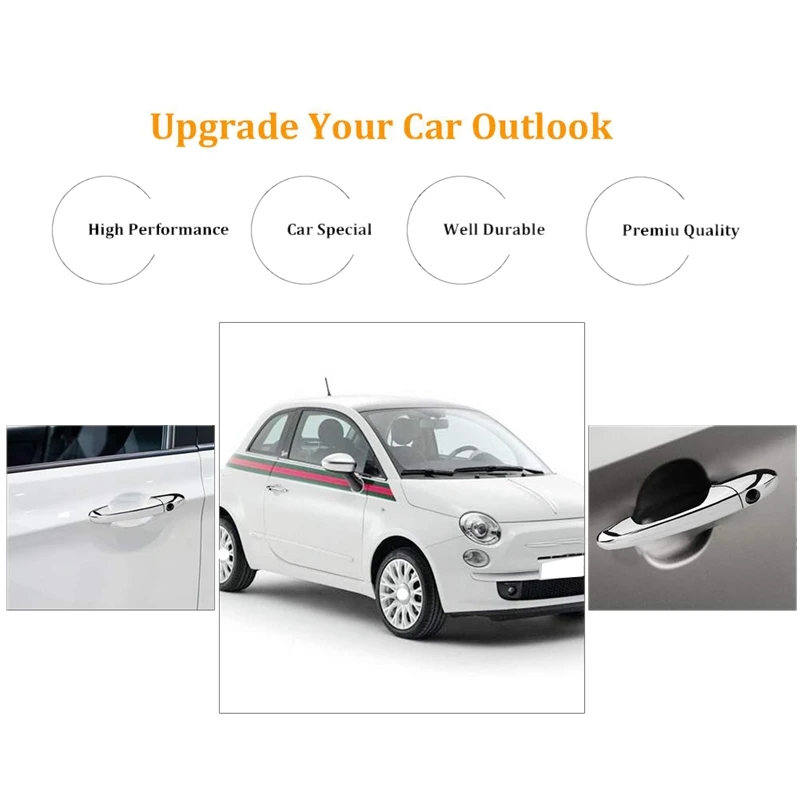 Внешняя хромированная внешняя дверная ручка для Fiat 500 2012- 735592014 комплект для Ламбо-дверей renault kajar citroen xsara дверная ручка