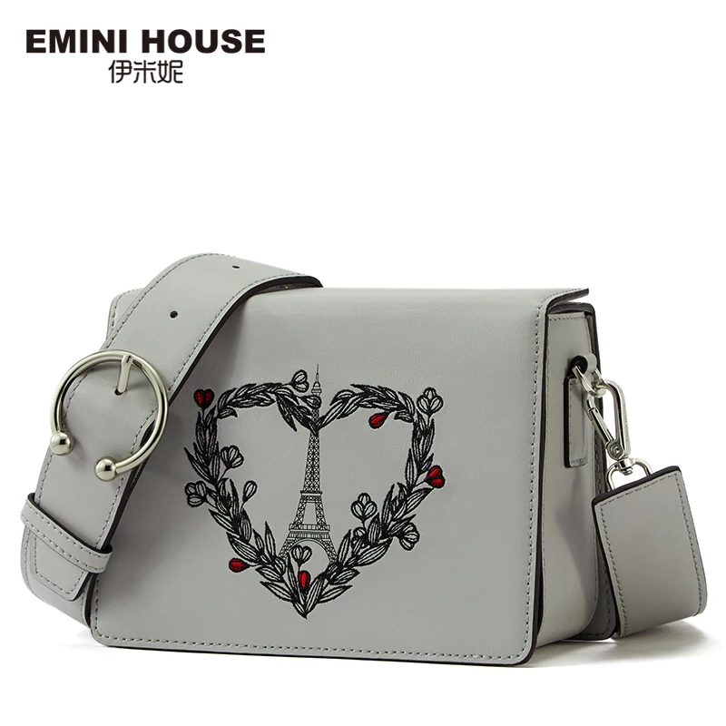 Женская сумка Кроссбоди EMINI HOUSE из спилка и кожи с клапаном на плечо 2019|Сумки