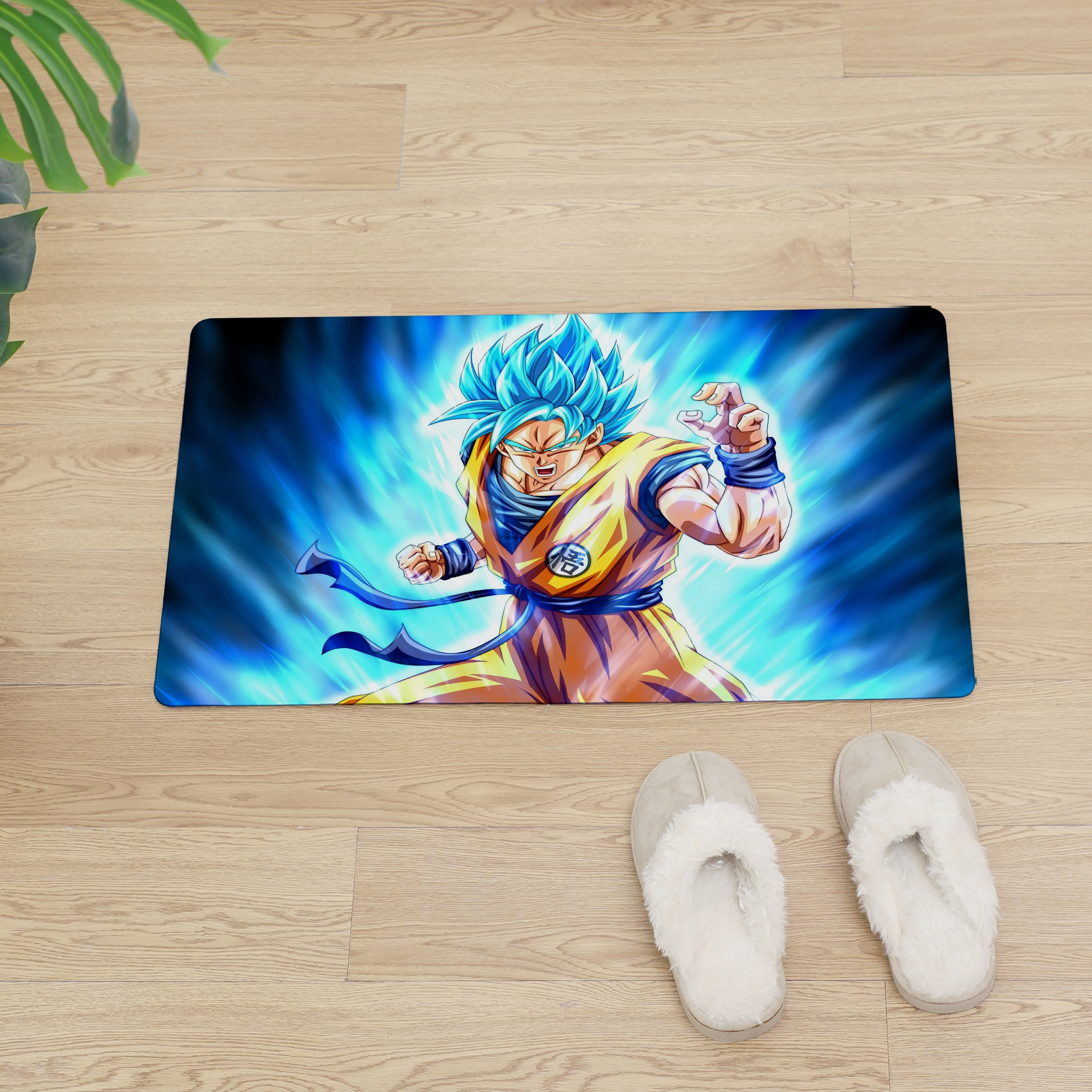 Мультфильм Аниме Saiyan принт дверной Коврик входная дверь из ПВХ Коврик Кожаный напольный Коврик нескользящий кухонный ковер легко чистить ковер Коврик