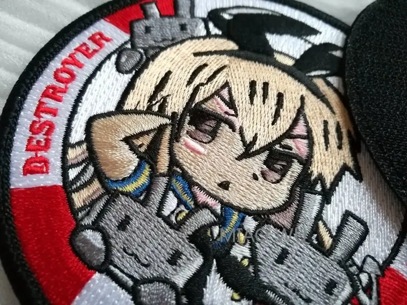 Аниме Kantai коллекция SHIMAKAZE патчи ткань вышивка эмблема сумка аппликация