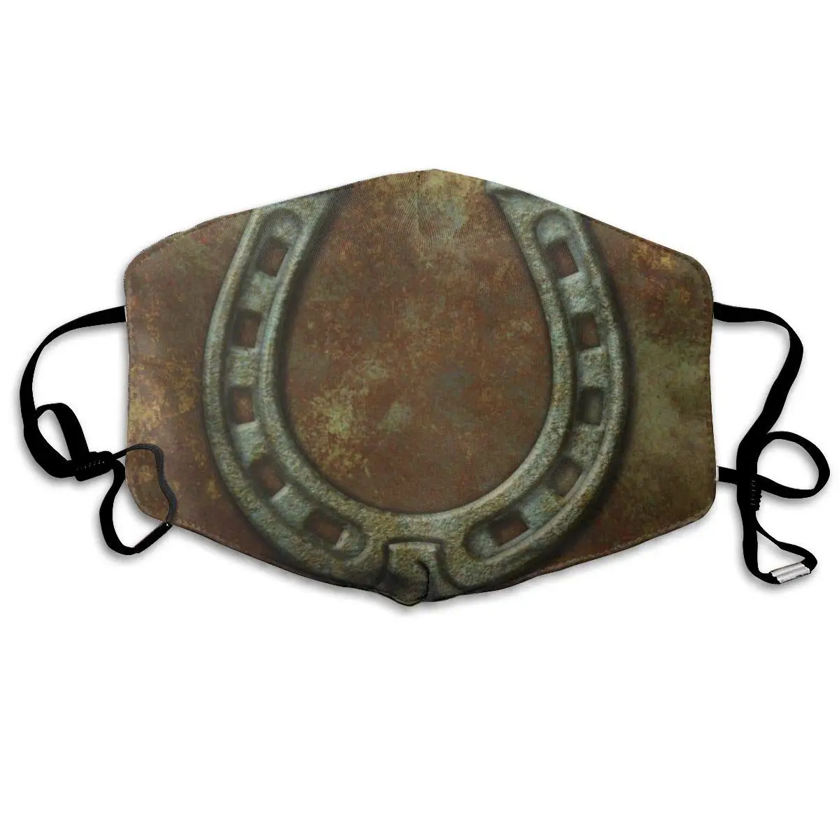 

Premium Dust Mask - Washable Breathable Mouth Face Mask - Adjustable Ear Loop for Kids Women Men Antique Rusty Horseshoe Vintage