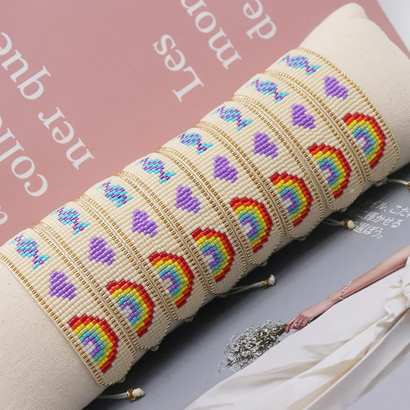 

ZHONGVI New Rainbow Bracelet For Women Fashion Ladies Bracelets Gift Handmade Woven Colorful Miyuki Beading Jewelry Wholesale