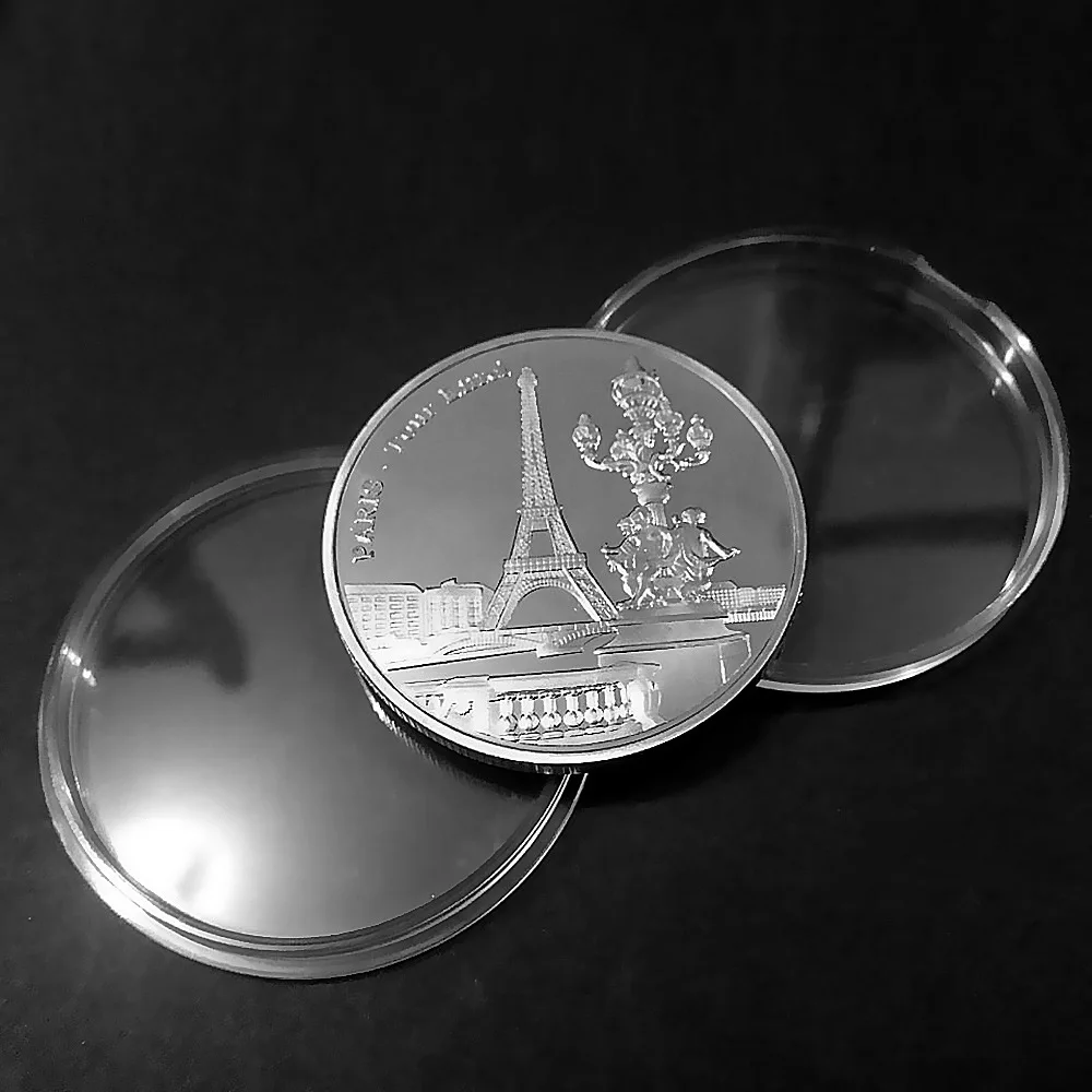 Эйфелева башня Монета Красивая памятная монета Париж Строительство башни коллекция Искусство Подарки сплав