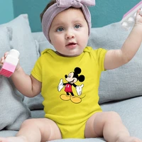mickey mouse baby bodysuit short sleeve european harajuku baby girl clothes home onesie pajamas cozy soft new born baby romper